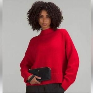 Lululemon black velour wristlet clutch